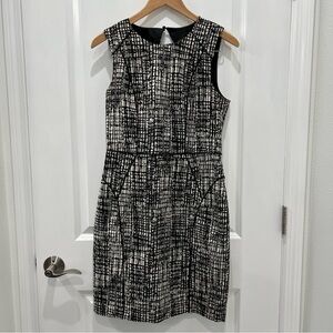 Black and White Sheath Dress by H&M  Size 10 Midi Work Casual Dress